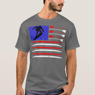 US Flag Vintage Surfing Surfboard T-Shirt