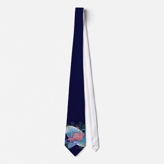 US Flag w/ Fireworks Tie (Front)