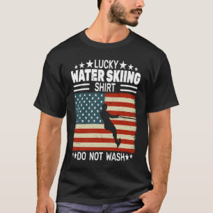 US Flag Water Skiing 4th July waterski men Water S T-Shirt