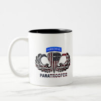 US Flag With Airborne Wings and Paratroopers