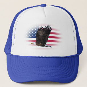 US Flag with Eagle Trucker Hat