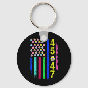 Us Flag With Eggs Funny Trump 45 47 Easter Day 1 Keychain