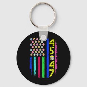 Us Flag With Eggs Funny Trump 45 47 Easter Day 2 Keychain