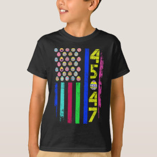 Us Flag With Eggs Funny Trump 45 47 Easter Day 2 T-Shirt