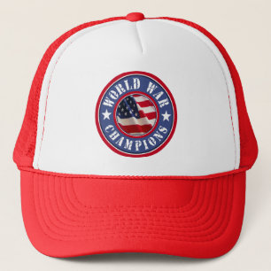 US Flag World War Champions Trucker Hat