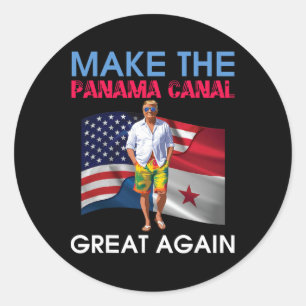 Us Flags Donald Trump Make The Panama Canal Great Classic Round Sticker
