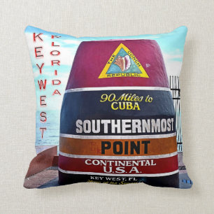 US Florida - Key West - Southernmost point buoy - Throw Pillow