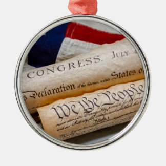 US Founding Documents Metal Ornament