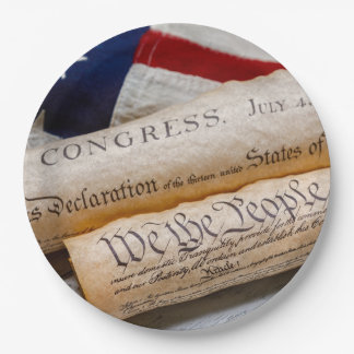 US Founding Documents Paper Plate