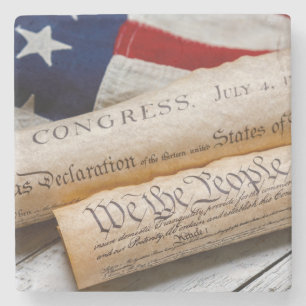 US Founding Documents Stone Coaster