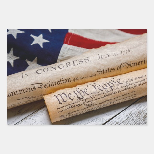 US Founding Documents Wrapping Paper Sheet (Front)