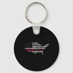 Us Grunge Flag Trump 4547 Red Wave Trump Wins  Keychain