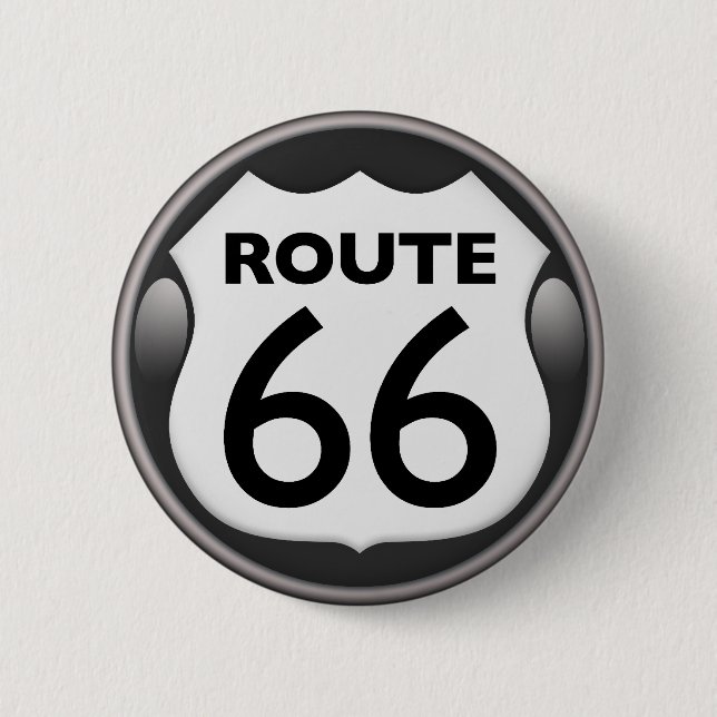 US Historic Route 66 2 Inch Round Button (Front)
