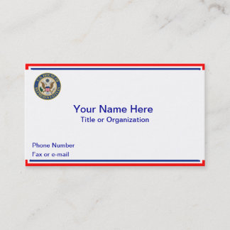 US House of Representatives Business Card