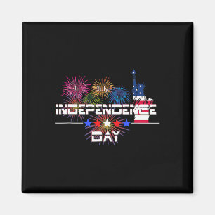 Us Independence Day 4th July Firework Statue Of Li Magnet