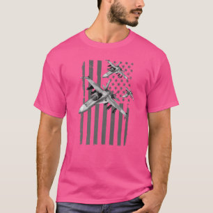 Us Jet Fighter Jet Squadron Pilot American Flag Gr T-Shirt
