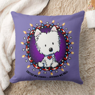 US July 4th Westie Throw Pillow