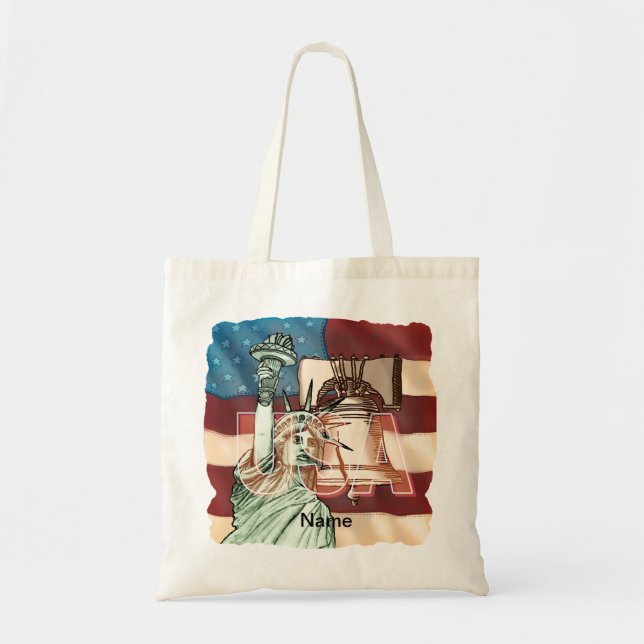 US Liberty Flag Tote Bag (Front)