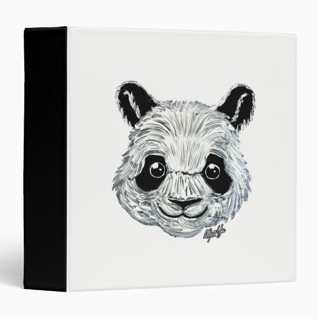US Made Hand Painted Toothpaste Panda Art Binder (Front/Spine)