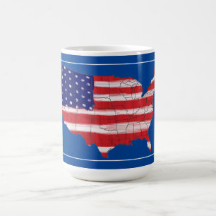 US Map And Flag Coffee Mug