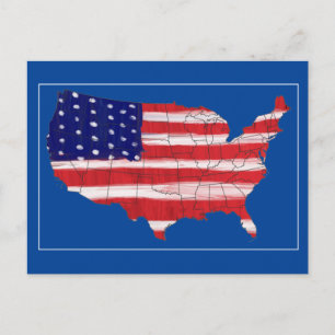 US Map And Flag Postcard