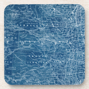 US Map Blueprint Coaster