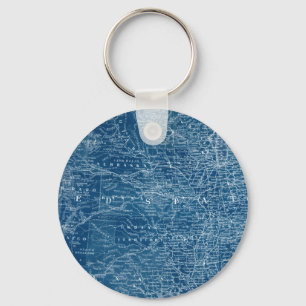 US Map Blueprint Keychain