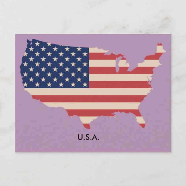 US Map Flag Postcard (Front)