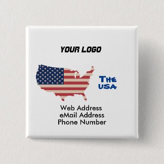 US map Keychain KeyHolder 2 Inch Square Button