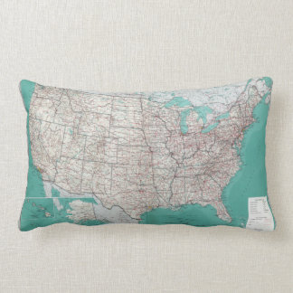 US Map Lumbar Pillow