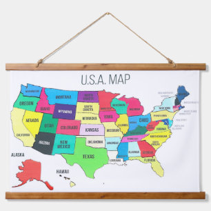 US Map Wall Hanging Tapestry