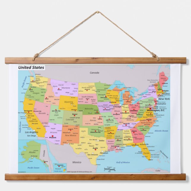 US Map Wall Hanging Tapestry (Front)