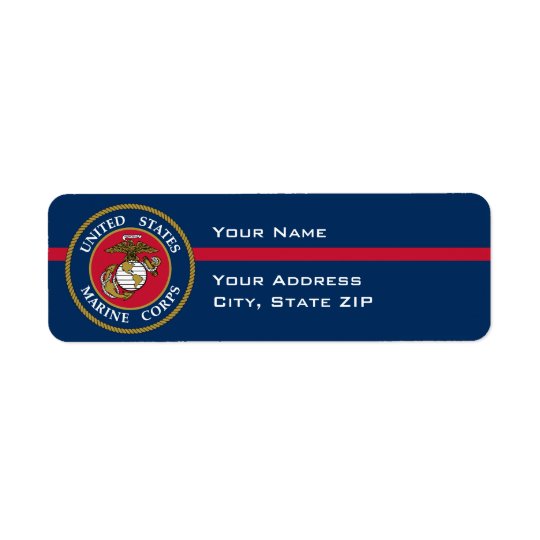 US Marine Corps - Blue Return Address Label