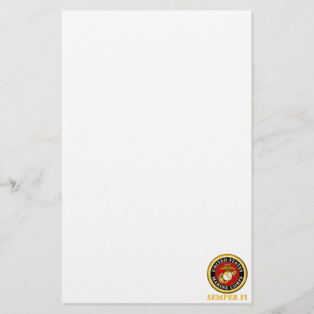 US Marine Official Seal - Semper Fi Stationery (Front)