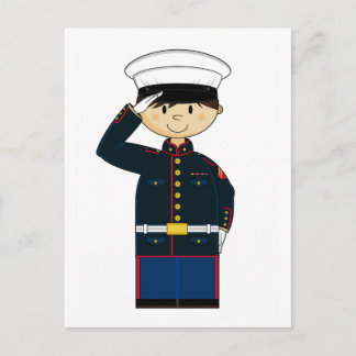US Marine Saluting Postcard