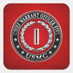 US Marines: Chief Warrant Five (USMC CWO-5) [3D] Square Sticker