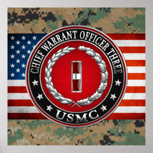 US Marines: Chief Warrant Three (USMC CWO-3) [3D] Poster