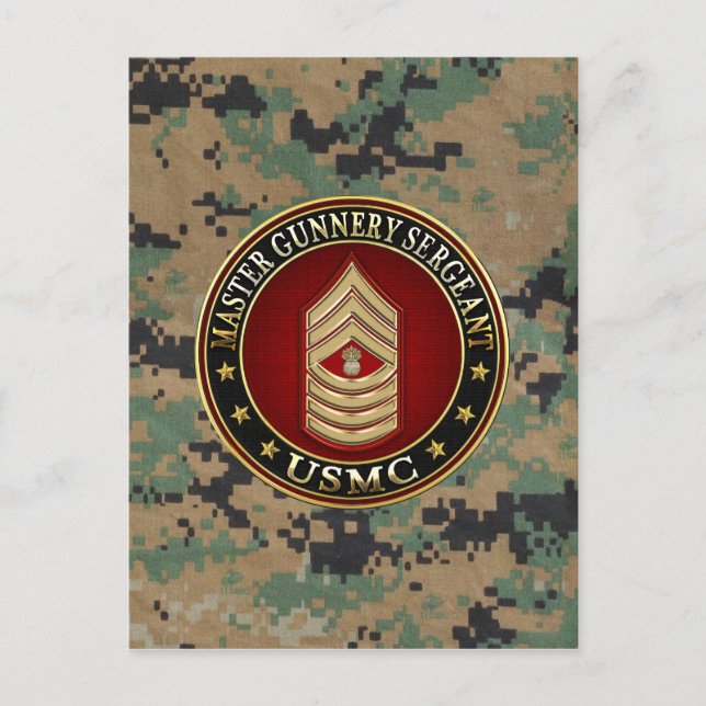 US Marines: Master Gunnery Sergeant (USMC MGySgt) Postcard (Front)