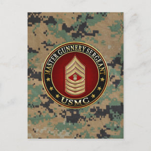 US Marines: Master Gunnery Sergeant (USMC MGySgt) Postcard