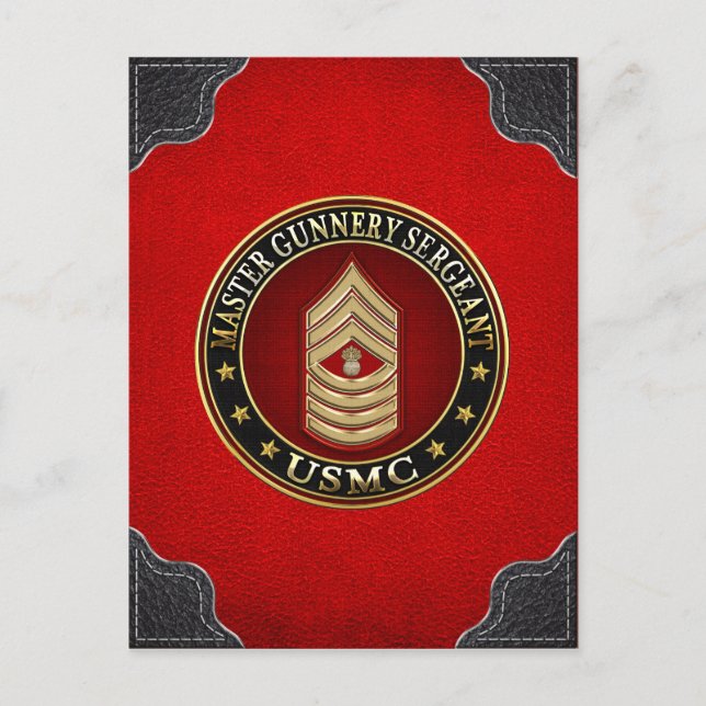 US Marines: Master Gunnery Sergeant (USMC MGySgt) Postcard (Front)