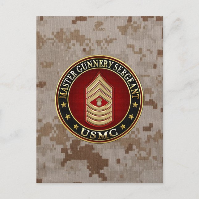 US Marines: Master Gunnery Sergeant (USMC MGySgt) Postcard (Front)