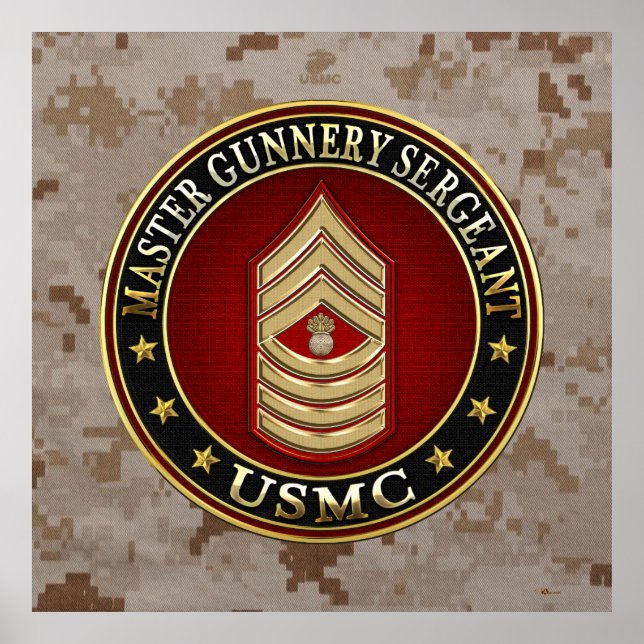 US Marines: Master Gunnery Sergeant (USMC MGySgt) Poster (Front)