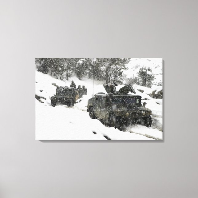 US Marines patrol in Khowst-Gardez Pass Canvas Print (Front)