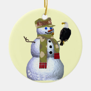 US Marines Snowman Ornament
