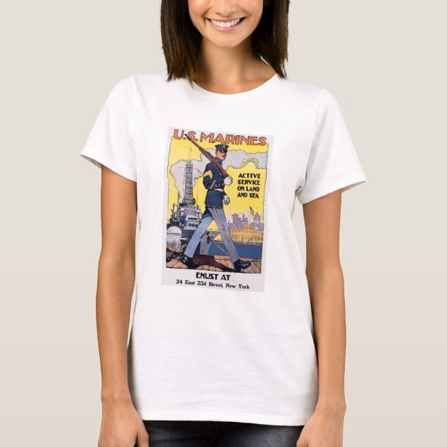 US Marines World War I Poster T-Shirt (Front)