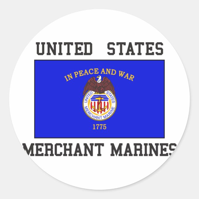 US Merchant Marine Classic Round Sticker (Front)