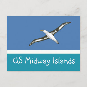 US Midway Islands flag Postcard