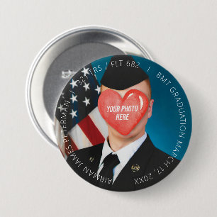 US Military Basic Training Boot Camp Graduation 3 Inch Round Button