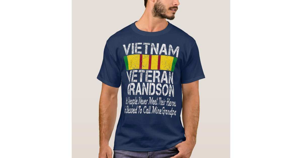 US Military Family Vietnam Veteran Grandson Gift T-Shirt | Zazzle
