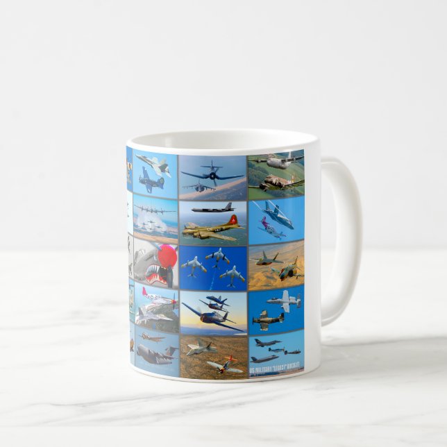 US MILITARY LEGACY AIRCRAFT “MONTAGE” COFFEE MUG (Front Right)